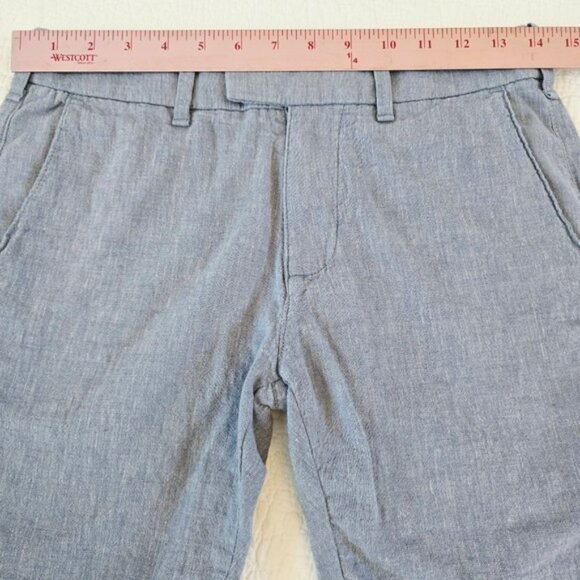 Abercrombie & Fitch Women's Linen Blend Shorts Size 28 Blue White Vacation - Picture 8 of 11